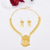 N-8167 Gold Bohemian Style Metal Pendant Necklace Earring Set Women's Birthday Gift Holiday Jewelry