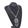 N-8170 Bohemian Turquoise Tassel Necklace Earring Set for Women Girls Party Jewelry