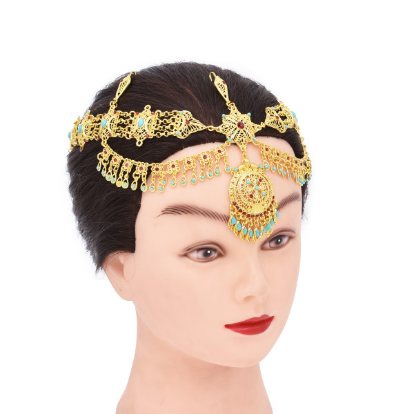 F-1107 Bohemian Style Golden Tassel pendant Hair Accessories Gypsy Women's Party Jewelry Gifts
