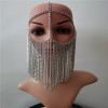 N-8178 Cosplay Make Up Belly Dancer Mask Sexy Halloween Black Ornaments Head Scarf