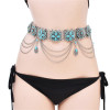 N-8172 Fashionable Bohemian Style Charm Alloy Blue Crystal Body Waist Chain Women's Party Jewelry Gift