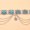 N-8172 Fashionable Bohemian Style Charm Alloy Blue Crystal Body Waist Chain Women's Party Jewelry Gift