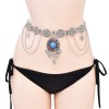 N-8174 Fashion Ethnic Coin Tassel Green Turquoise Acrylic Bead Women Body Chain Belly Chain