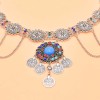 N-8174 Fashion Ethnic Coin Tassel Green Turquoise Acrylic Bead Women Body Chain Belly Chain
