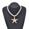 E-6624 N-8179 Handmade Rope Necklace Five-pointed Star Earrings Women Jewelry Sets Elegant Weddings Necklace Sets