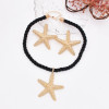 E-6624 N-8179 Handmade Rope Necklace Five-pointed Star Earrings Women Jewelry Sets Elegant Weddings Necklace Sets