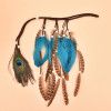 F-1114 Bohemian Style Feather Headband Hair Ornament Beads Feather Headdress Handmade Jewelry Headdress Accessories
