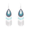 E-6627 Alloy Leaves Women Drop Earrings Bohemian Ethnic Statement Earrings