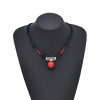 N-8181 Handmade Rope Woven Turquoise Pendant Necklace Bohemian Traditional Clothing Choker Jewelry