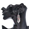 E-6632 Bohemian Ethnic Long Tassel Dangle Earrings for Women Red Blue Beads Earrings