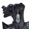 E-6633 Alloy Leaves Women Drop Earrings Vintage Bohemian Ethnic Statement Earrings