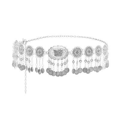 N-8177 Vintage Women Body Chains Butterfly Coin Tassel Bohemian Ethnic Waist Chains