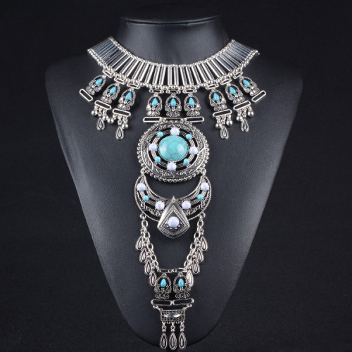 N-8186 Vintage Women Necklaces Ethnic Baroque Pendant Tassel Chokers Necklaces