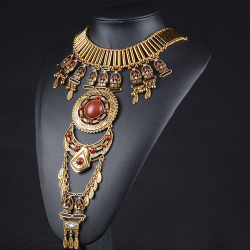 N-8186 Vintage Women Necklaces Ethnic Baroque Pendant Tassel Chokers Necklaces