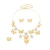 N-8192 Butterfly Women Jewelry Sets Flower Rhinestones Tassel Golden Charms Weddings  3 PC Jewelry Sets