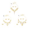 N-8192 Butterfly Women Jewelry Sets Flower Rhinestones Tassel Golden Charms Weddings  3 PC Jewelry Sets