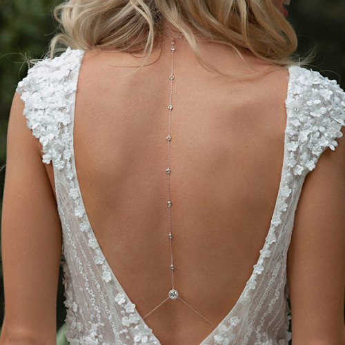 N-8191 Fashion Sexy Romantic Diamond Pendant Body Chain Women's Beach Party Jewelry Back Chain