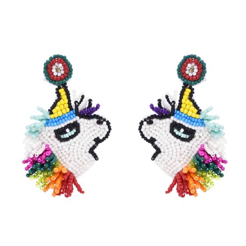 E-6637 Handmade Women Beads Earrings Colorful Statement Drop Earrings