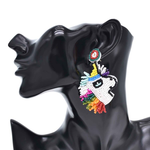 E-6637 Handmade Women Beads Earrings Colorful Statement Drop Earrings
