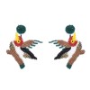 E-6636 Novel Bird Spreads Wings Flying Rice Beads Earrings Cute Girls' Ear Jewelry
