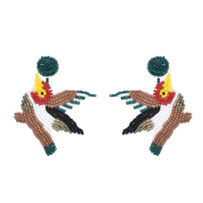 E-6636 Novel Bird Spreads Wings Flying Rice Beads Earrings Cute Girls' Ear Jewelry