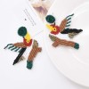 E-6636 Novel Bird Spreads Wings Flying Rice Beads Earrings Cute Girls' Ear Jewelry