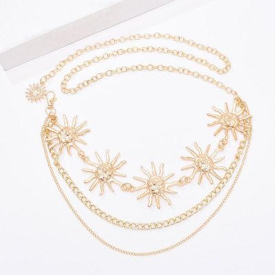N-8194 Vintage Women Body Chains Moon Tassel Bohemian Ethnic Waist Chains