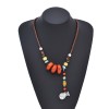 N-8196 Vintage Tibetan Ethnic Vintage Pinestone Pendant Necklace Sweater Chain