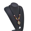 N-8196 Vintage Tibetan Ethnic Vintage Pinestone Pendant Necklace Sweater Chain