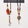 N-8196 Vintage Tibetan Ethnic Vintage Pinestone Pendant Necklace Sweater Chain