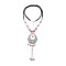 N-8199 Ethnic Silver Alloy Pink Bead Tassel Cotton Rope Necklace for Women Girls Jewelry Accessories