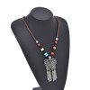 N-8197 Bohemian Ethnic Style Hollowed Out Butterfly Pendant Necklace Adjustable Gypsy Women's Party Gift