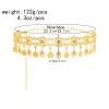 N-8200 Fashion Gold Coins Tassel Waistchain Body Jewelry Hollow Drop Crystal Belts