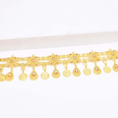 N-8200 Fashion Gold Coins Tassel Waistchain Body Jewelry Hollow Drop Crystal Belts