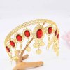 F-1118 Fasion Gold Alloy Red Crystal Coin Tassel Hair Accessories for Women
