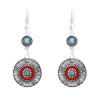 E-6641 Alloy Turquoise Coin Women Drop Earrings Vintage Bohemian Ethnic Statement Earrings