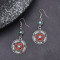 E-6641 Alloy Turquoise Coin Women Drop Earrings Vintage Bohemian Ethnic Statement Earrings