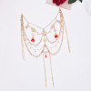 F-1120 Exquisite Bohemian Style Metal Zircon Tassel Hair Ornaments Party Wedding Women's Jewelry