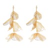 E-6642 Alloy Hollow Petal Long Earrings for Women