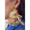 E-6642 Alloy Hollow Petal Long Earrings for Women