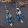 E-6643 Classic Bohemian Style Underwater Starry Sky Stone Tassel Pendant Earrings Women's Beach Party Jewelry Gifts