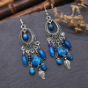 E-6643 Classic Bohemian Style Underwater Starry Sky Stone Tassel Pendant Earrings Women's Beach Party Jewelry Gifts