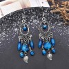 E-6643 Classic Bohemian Style Underwater Starry Sky Stone Tassel Pendant Earrings Women's Beach Party Jewelry Gifts