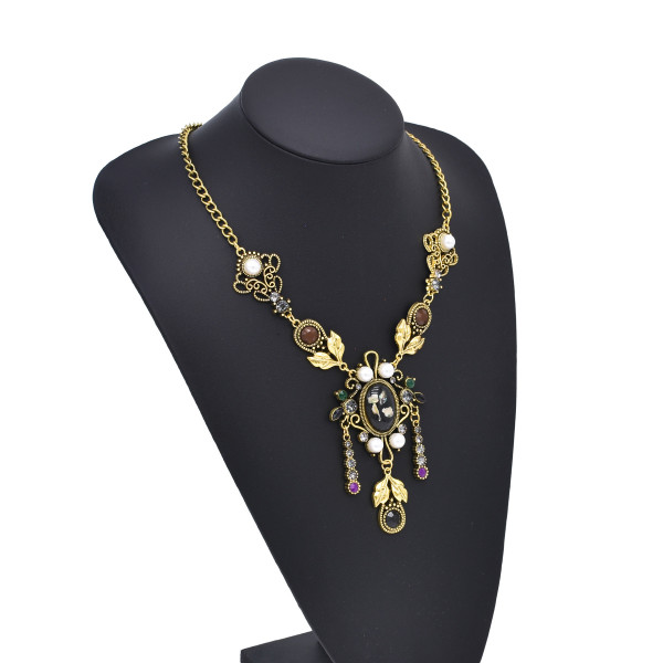 N-8207 Boho Vintage Gold Necklaces Delicate Pattern Beads Earrings and Forehead Pendants Chains Women Girls Gifts
