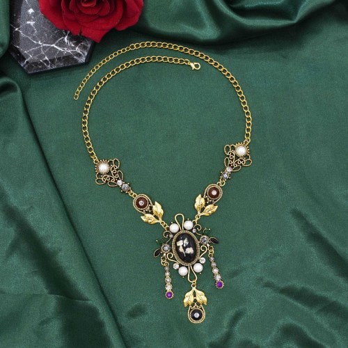 N-8207 Boho Vintage Gold Necklaces Delicate Pattern Beads Earrings and Forehead Pendants Chains Women Girls Gifts