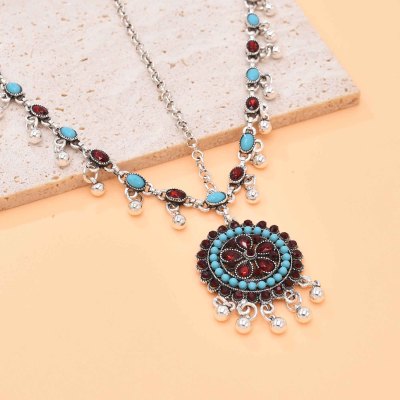 F-1124 Ethnic Colorful Red Green Crystal Acrylic Beads Women Hair Accessories