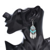 E-6644 New Bohemian Style Leaf Tassel Bead Pendant Earrings Women's Beach Party Jewelry Gifts