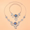 N-8210 Vintage Bohemian Turquoise Coin Tassel Headband Necklace Set Ethnic Statement Hair Jewelry for Women Girls