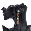 S-0105 Fashion Crystal Turquoise Necklace Bracelet Dangle Earrings Jewelry Set