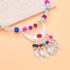 N-8217 Vintage Silver Leaf Tassel Tibetan Blue Green Red Colorful Beaded Choker Necklace Hair Accessories